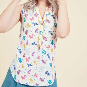 Modcloth Top Stylista au Soleil in Zodiac XXS